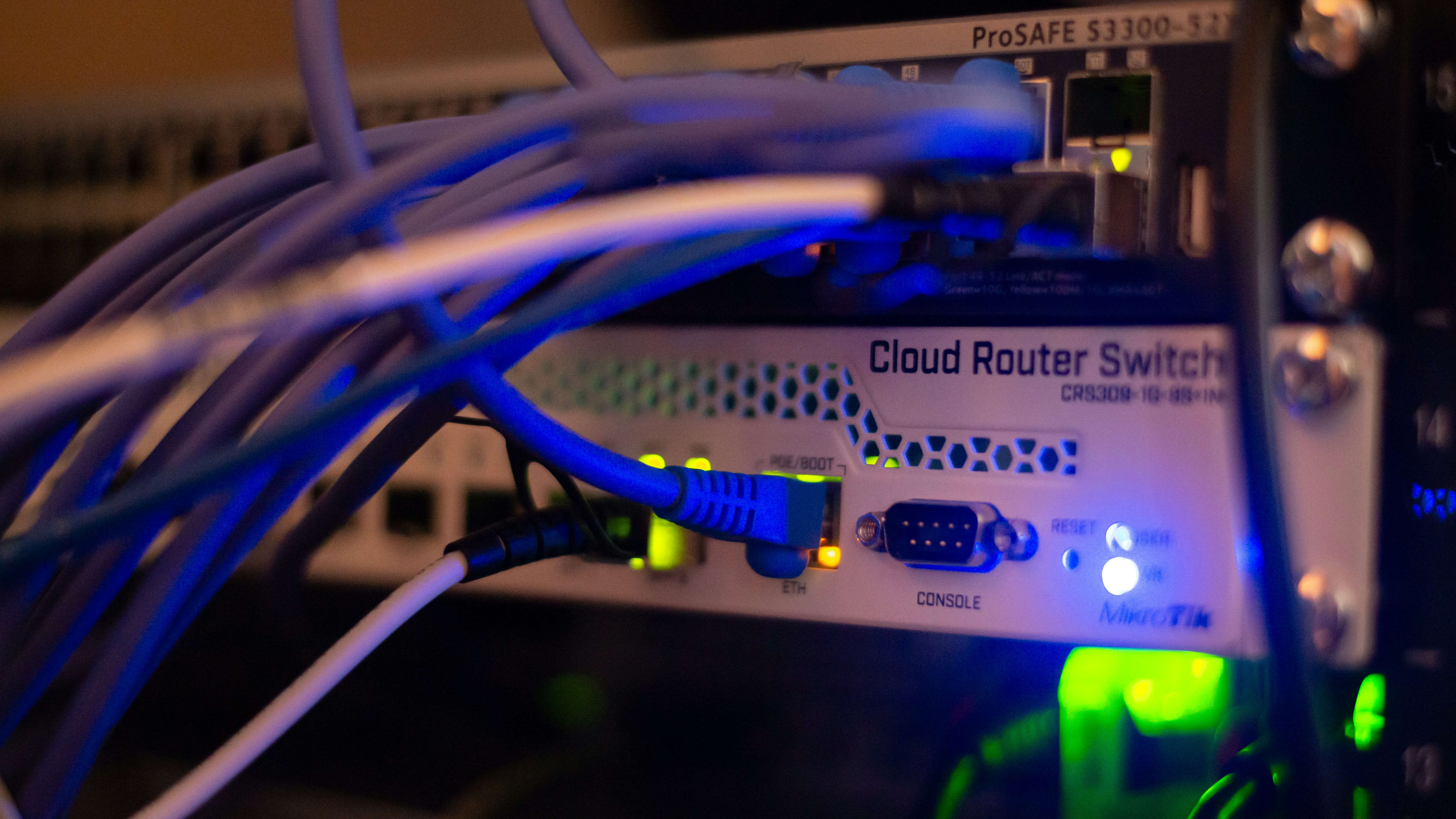 Array of Networking Equipment and Cabling