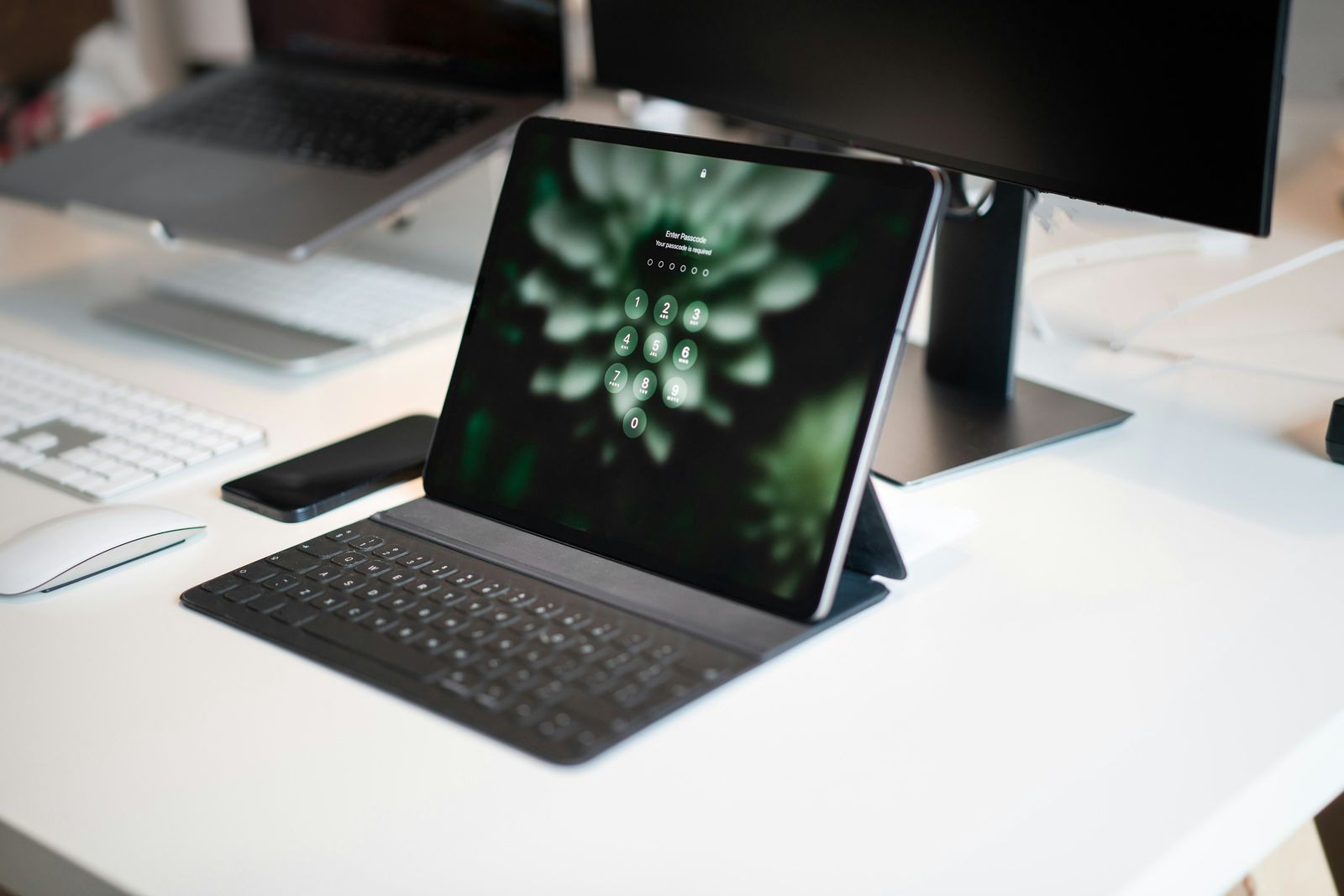 Apple iPad turned on and waiting for Password Input from User